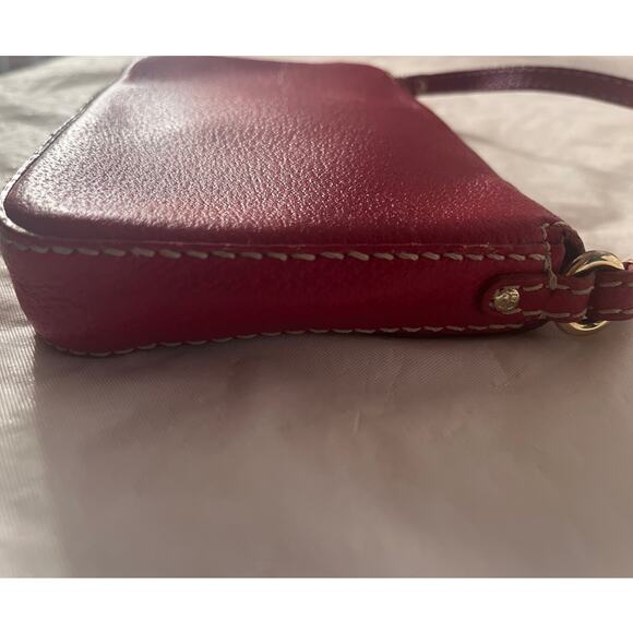 Kate Spade small red leather shoulder bag purse. - Picture 5 of 12